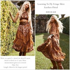 Chasing unicorns learning to fly fringe skirt